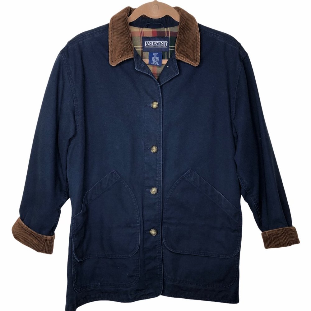 Land's End Indigo Canvas Twill Barn Coat SP